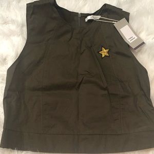 Zara cargo green crop top